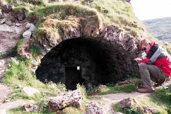 A collapsed vaulted cellar