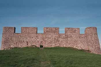 The high walls of the folly on the site of Hume castle